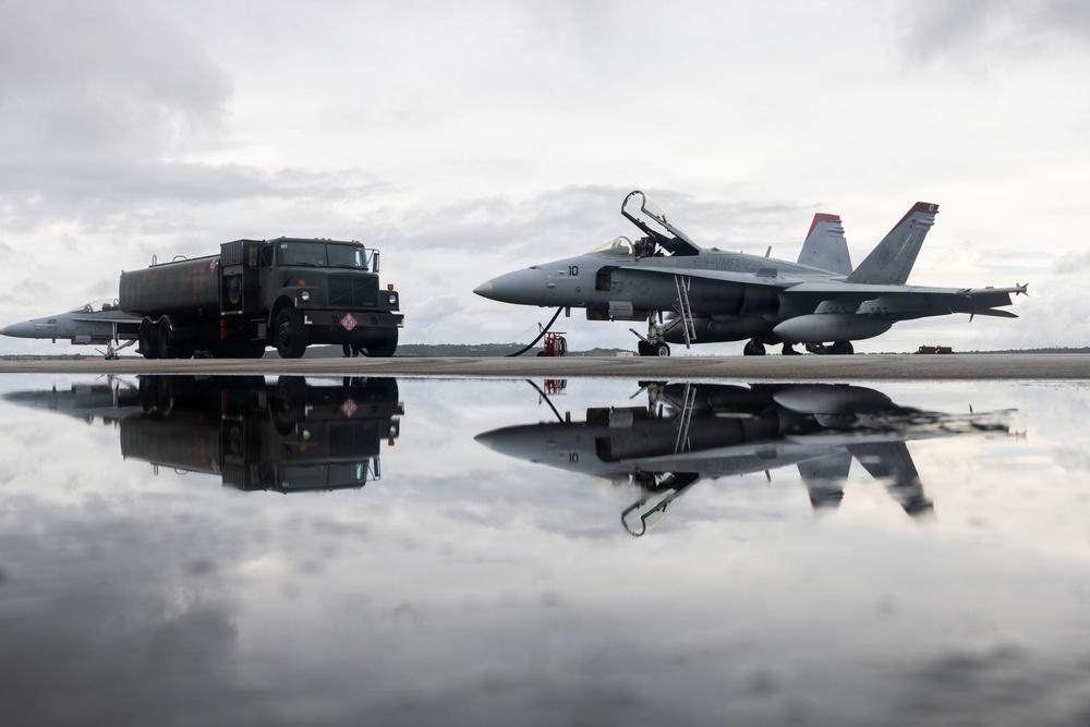 VMFA-232 perform flight operations out of Guam