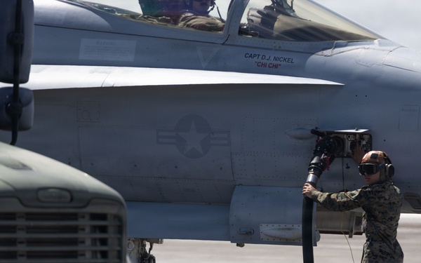 VMFA-232 perform flight operations out of Guam