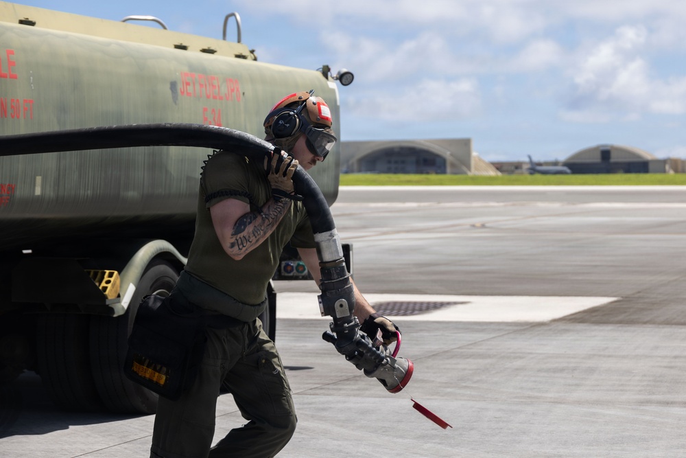 VMFA-232 perform flight operations out of Guam