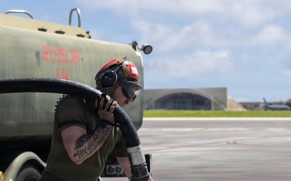 VMFA-232 perform flight operations out of Guam