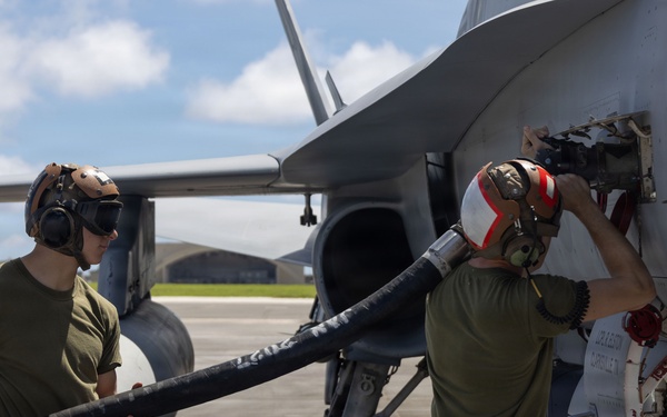 VMFA-232 perform flight operations out of Guam