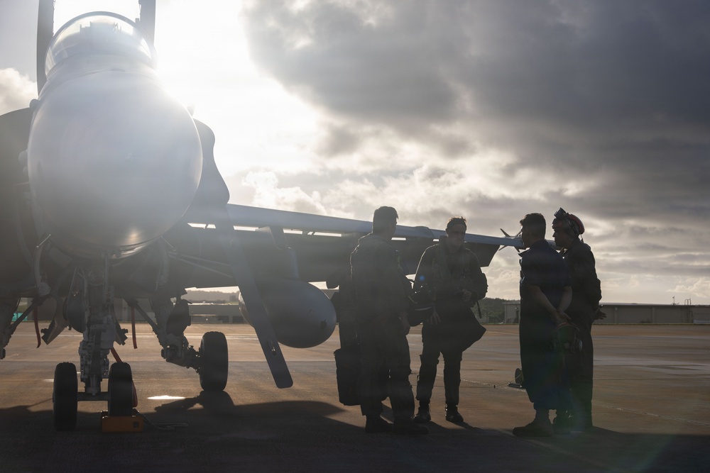 VMFA-232 perform flight operations out of Guam