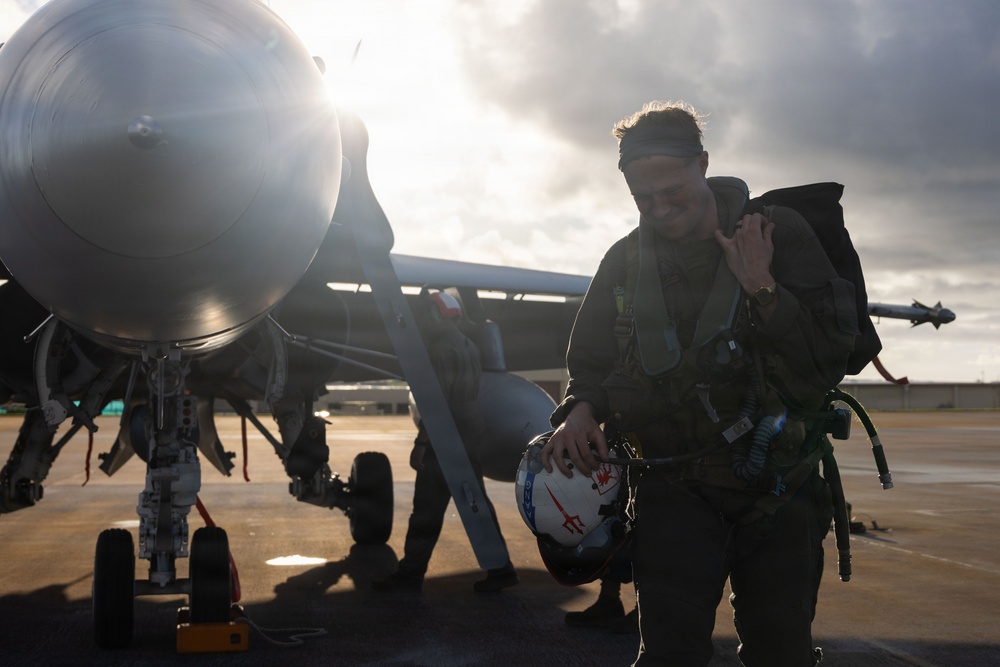 VMFA-232 perform flight operations out of Guam