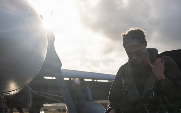 VMFA-232 perform flight operations out of Guam