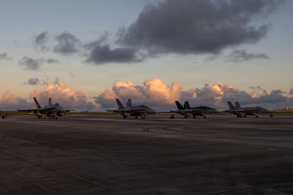 VMFA-232 perform flight operations out of Guam