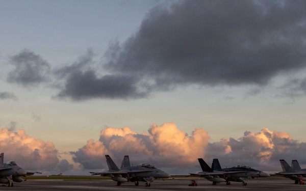 VMFA-232 perform flight operations out of Guam