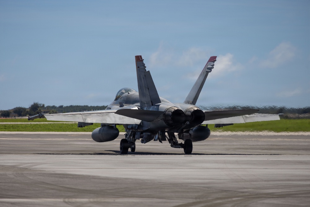 VMFA-232 perform flight operations out of Guam