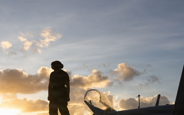 VMFA-232 perform flight operations out of Guam