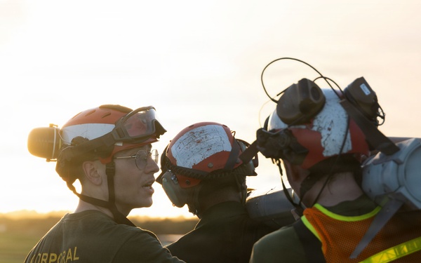 VMFA-232 perform flight operations out of Guam