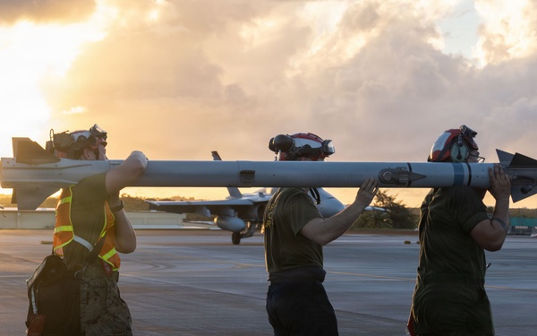 VMFA-232 perform flight operations out of Guam