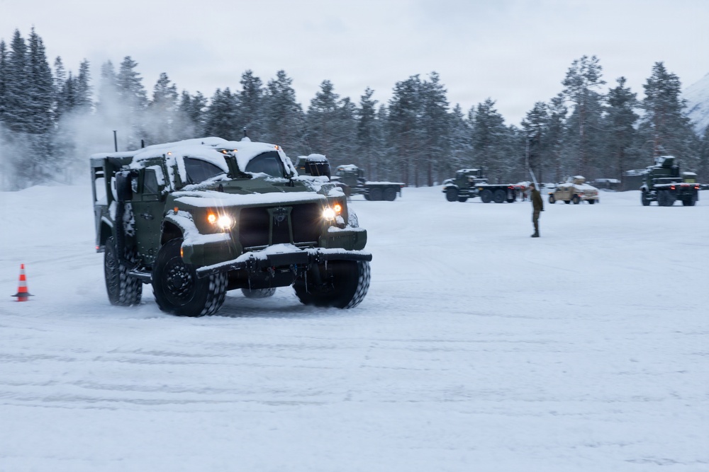 CORE26 | U.S. Marines and Sailors Learn to Drive on Icy Roads in Norway