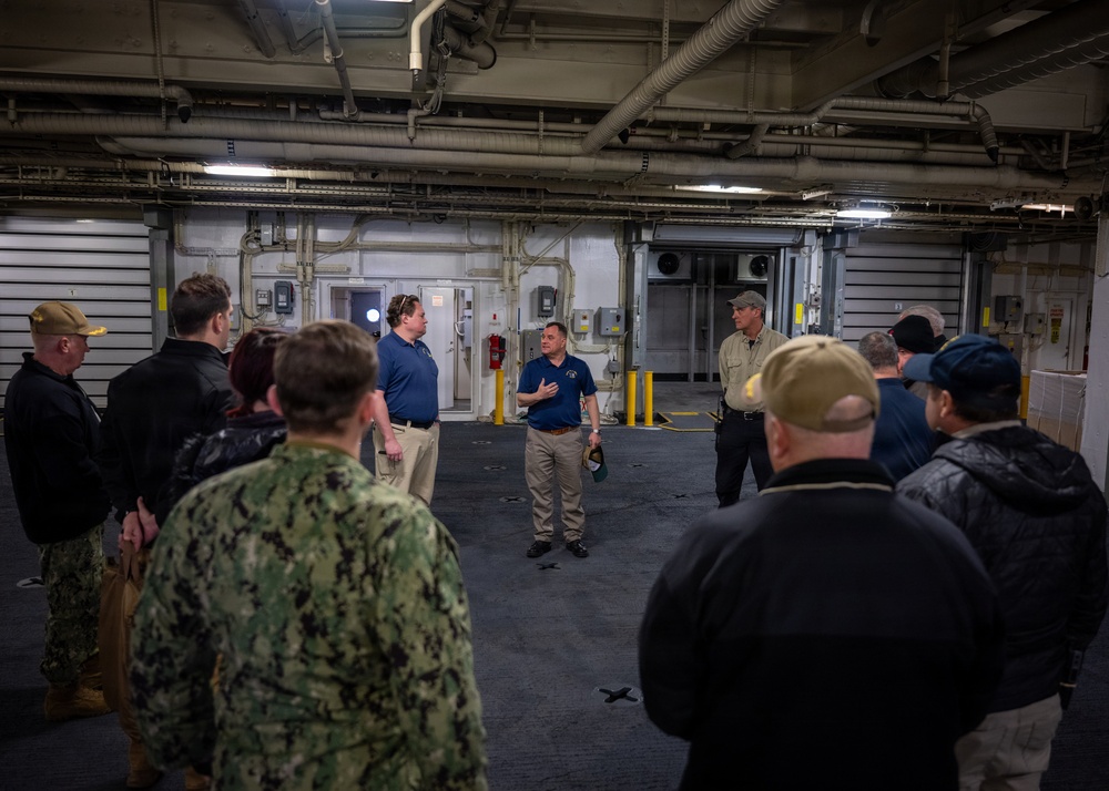 Commander, Military Sealift Command visits USNS Medgar Evers (T-AKE 13)