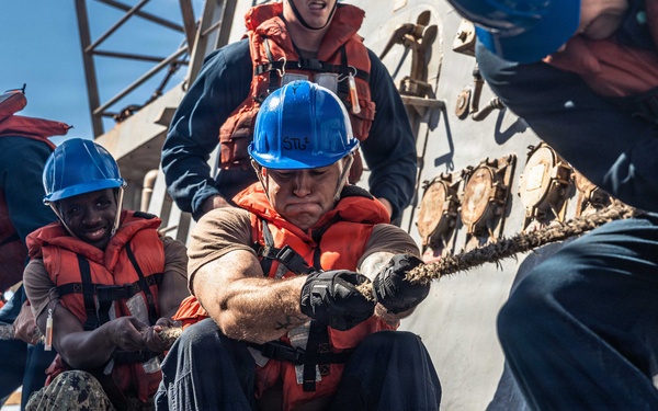 USS Bainbridge Replenishment-at-Sea with USNS Robert E. Peary
