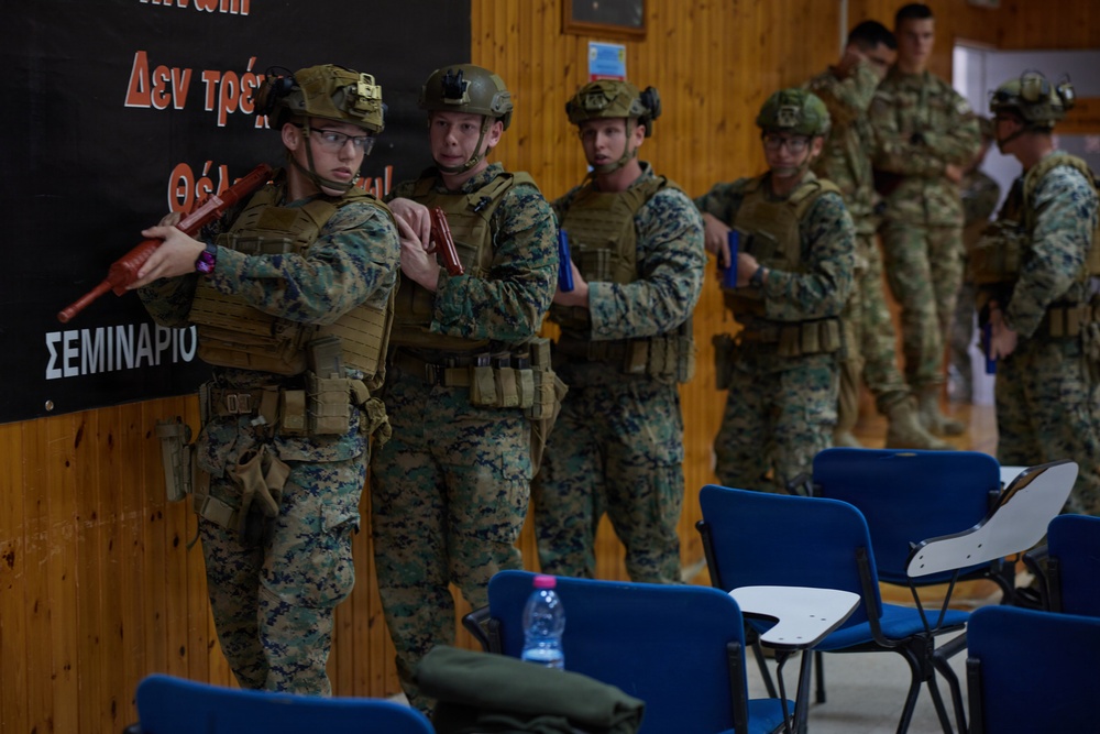 U.S. Marines with FAST Company Europe and Cyprus National Guard conduct use of force training