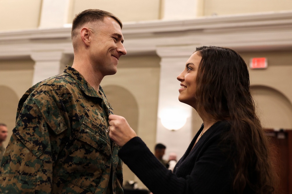 Marines in Guard Company Advance in Rank at Marine Barracks Washington