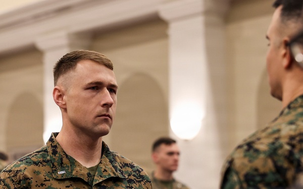Marines in Guard Company Advance in Rank at Marine Barracks Washington