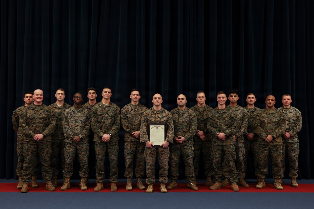 Marines in Guard Company Advance in Rank at Marine Barracks Washington