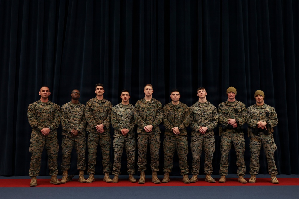 Marines in Guard Company Advance in Rank at Marine Barracks Washington