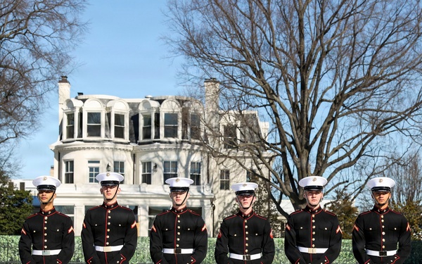 U.S. Marine Corps Official Color Guard Conducts Ceremonial Drill School Evaluation