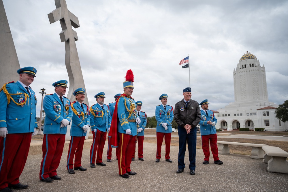 Texas Cavaliers and San Antonio Fiesta military ambassadors gift AETC with river parade tickets
