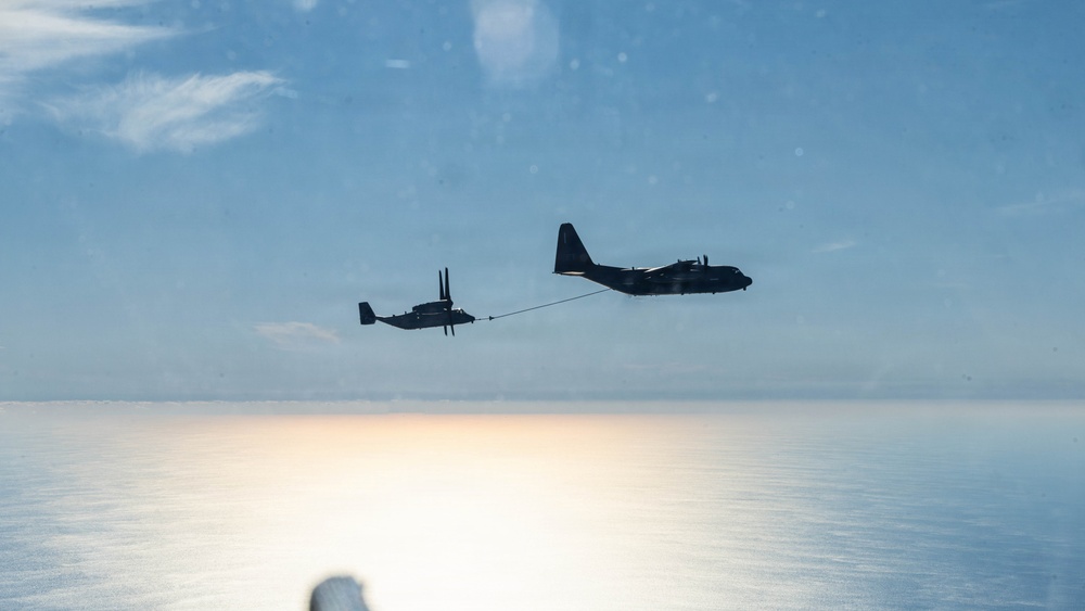 In Flight Drink Service: VMM-365 Tactical Air-to-Air Refueling