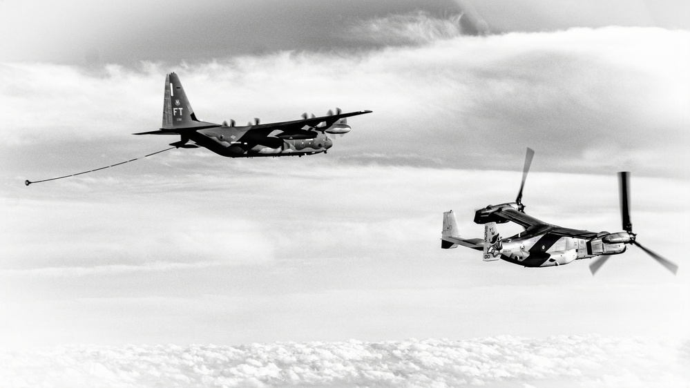 In Flight Drink Service: VMM-365 Tactical Air-to-Air Refueling