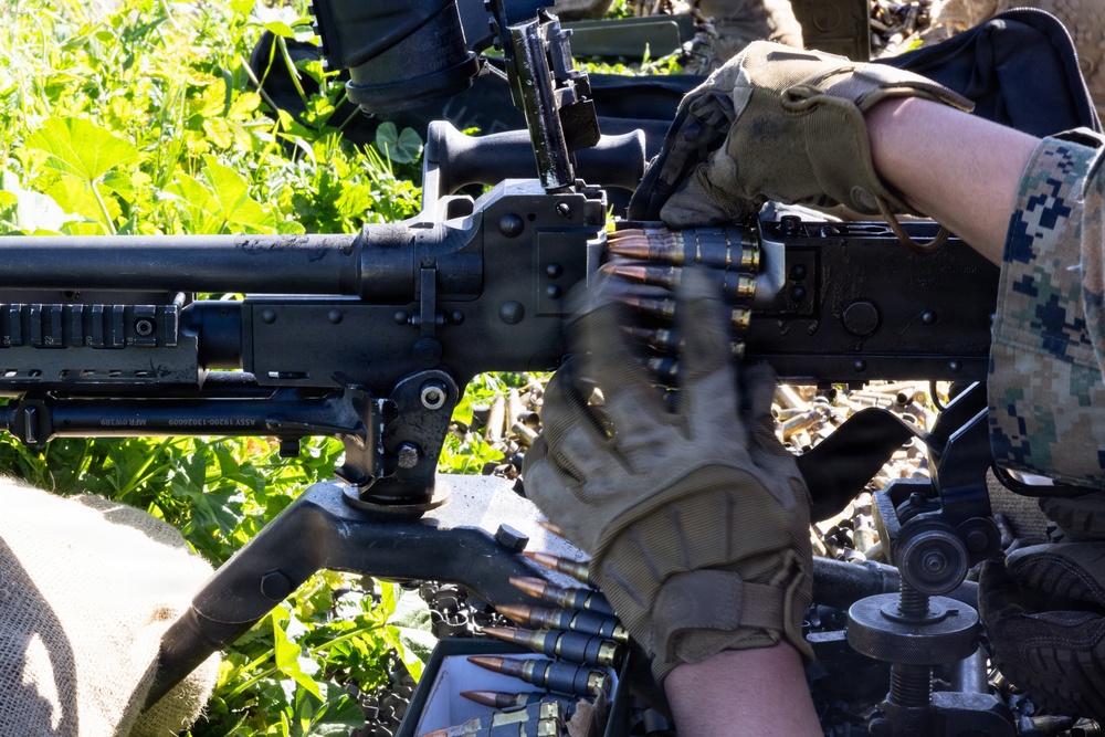 1st CRR and 1st Marine Division Marines conduct a machine gun range