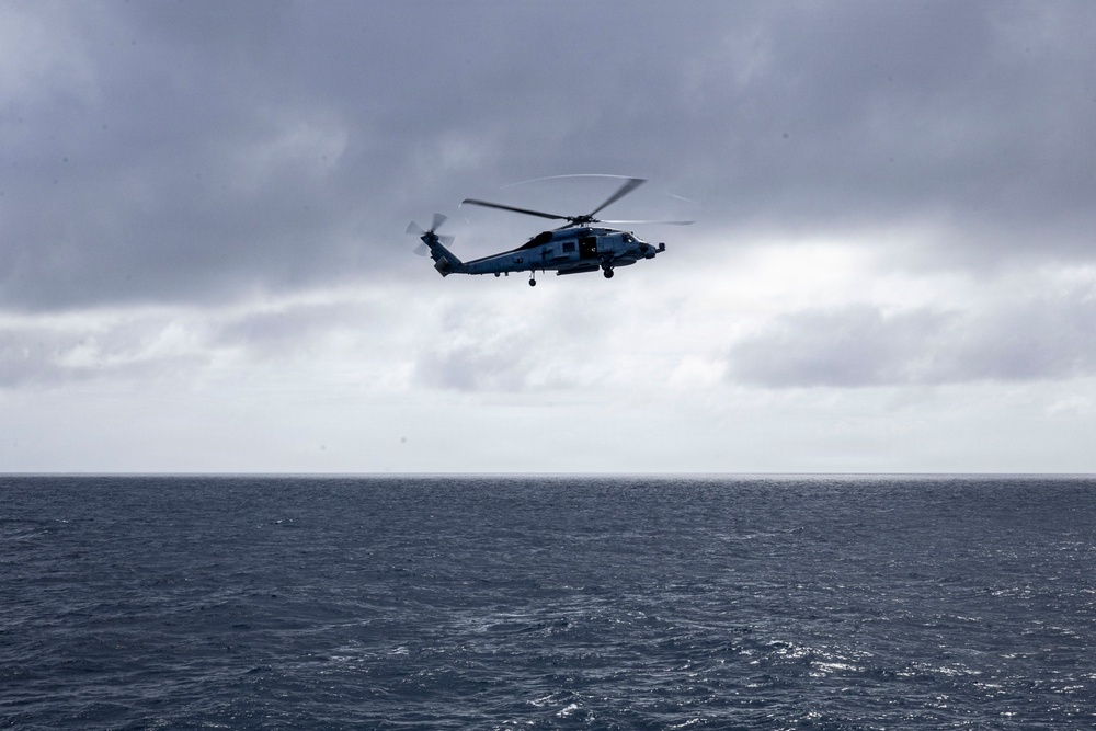 An MH-60R Sea Hawk Helicopter Conducts Flight Operations