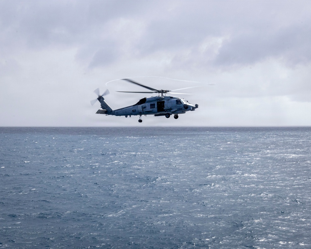 An MH-60R Sea Hawk Helicopter Conducts Flight Operations