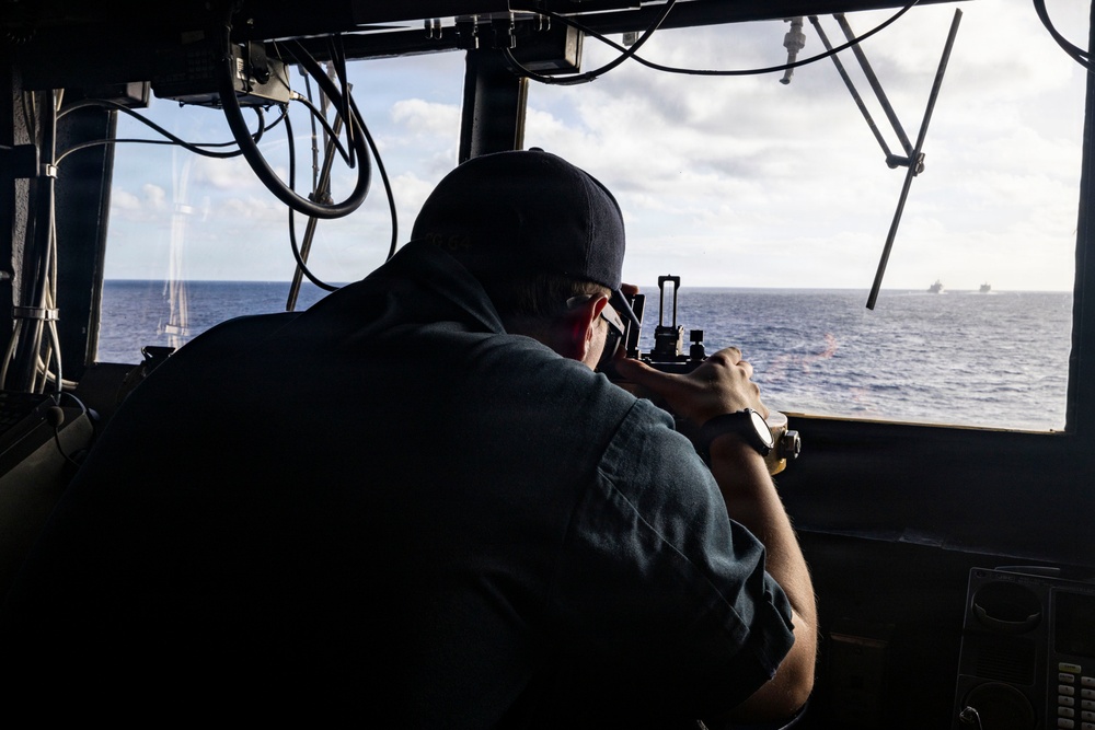 U.S. Sailor Stands Watch in the Bridge