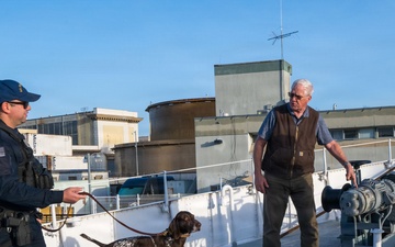 U.S. Coast Guard K-9 Units train on USS Potomac