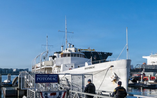 U.S. Coast Guard K-9 Units train on USS Potomac