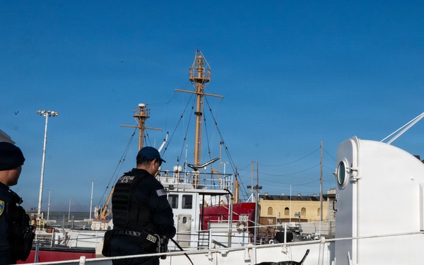 U.S. Coast Guard K-9 Units train on USS Potomac