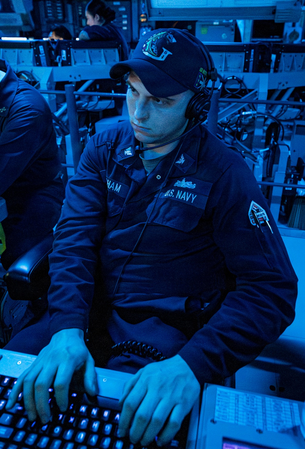 U.S. Sailor Stands Watch in the Combat Information Center