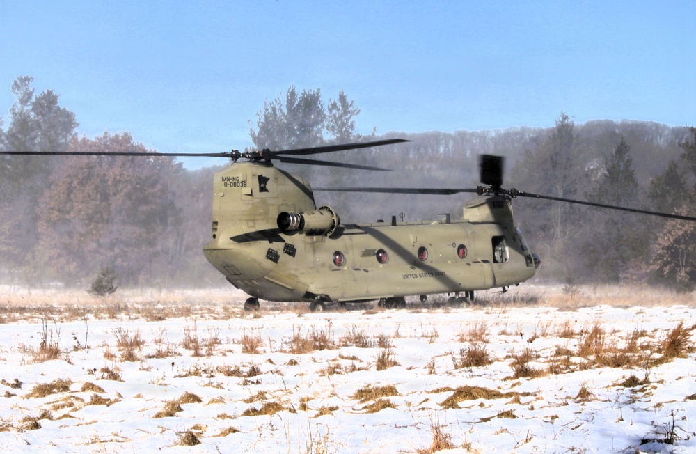 Wisconsin National Guard’s 1st Battalion, 120th Field Artillery holds winter sling-load training at Fort McCoy