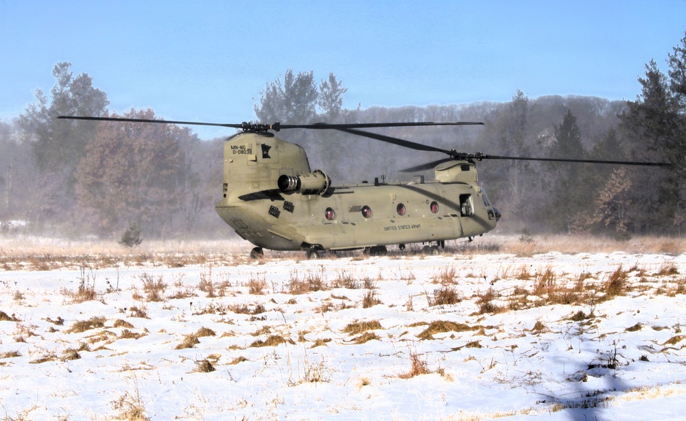 Wisconsin National Guard’s 1st Battalion, 120th Field Artillery holds winter sling-load training at Fort McCoy