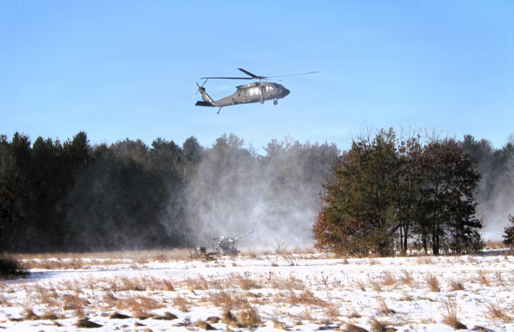 Wisconsin National Guard’s 1st Battalion, 120th Field Artillery holds winter sling-load training at Fort McCoy