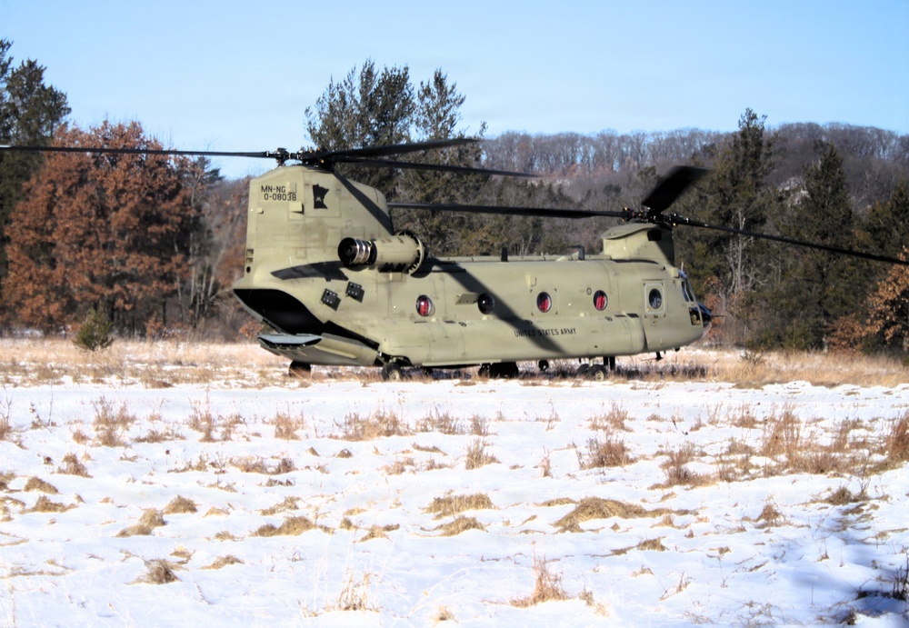 Wisconsin National Guard’s 1st Battalion, 120th Field Artillery holds winter sling-load training at Fort McCoy