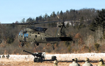 Wisconsin National Guard’s 1st Battalion, 120th Field Artillery holds winter sling-load training at Fort McCoy