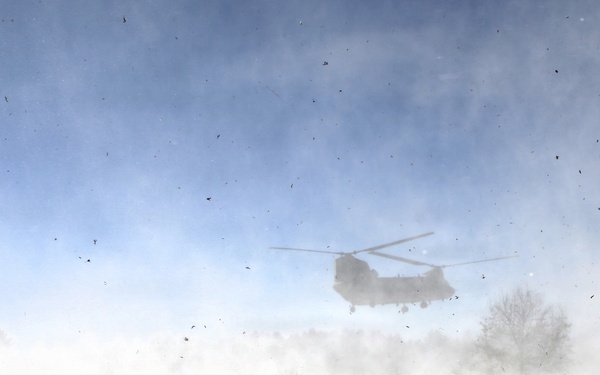 Wisconsin National Guard’s 1st Battalion, 120th Field Artillery holds winter sling-load training at Fort McCoy
