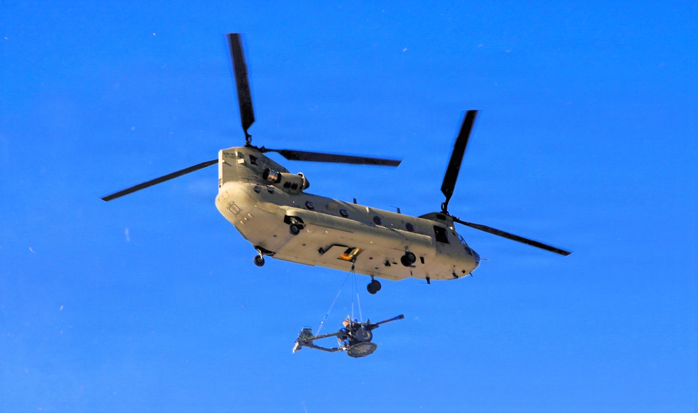 Wisconsin National Guard’s 1st Battalion, 120th Field Artillery holds winter sling-load training at Fort McCoy