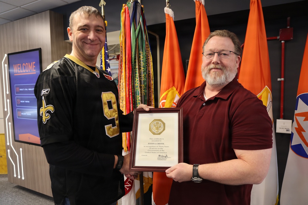 Mr. Justin Cristol recognized for 30 years of service