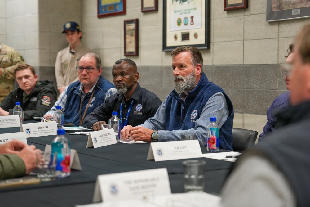 Department of Homeland Security Kristi Noem and Mississippi Governor Tate Reeves Participate in a Round Table
