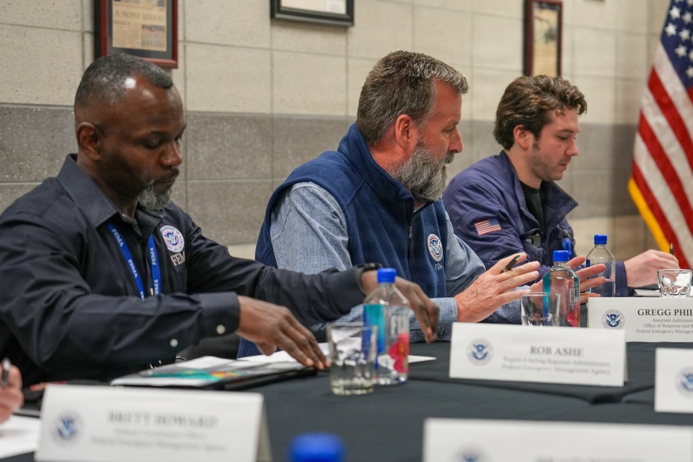 Department of Homeland Security Kristi Noem and Mississippi Governor Tate Reeves Participate in a Round Table