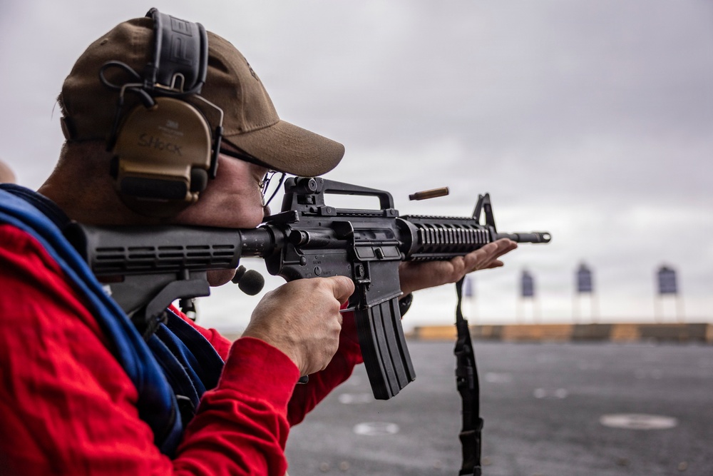 USS Iwo Jima Sailors Conduct a Live Fire Exercise