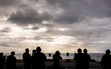 USS Iwo Jima Sailors Conduct a Live Fire Exercise