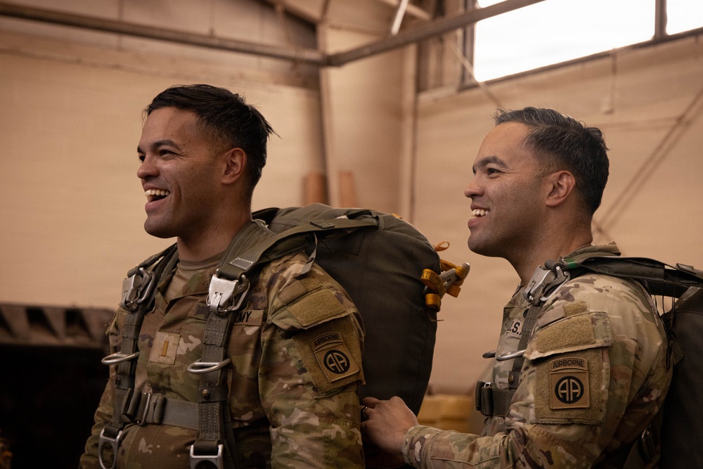Twin Paratroopers take part in an airborne operation