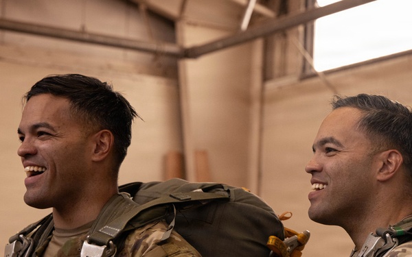 Twin Paratroopers take part in an airborne operation