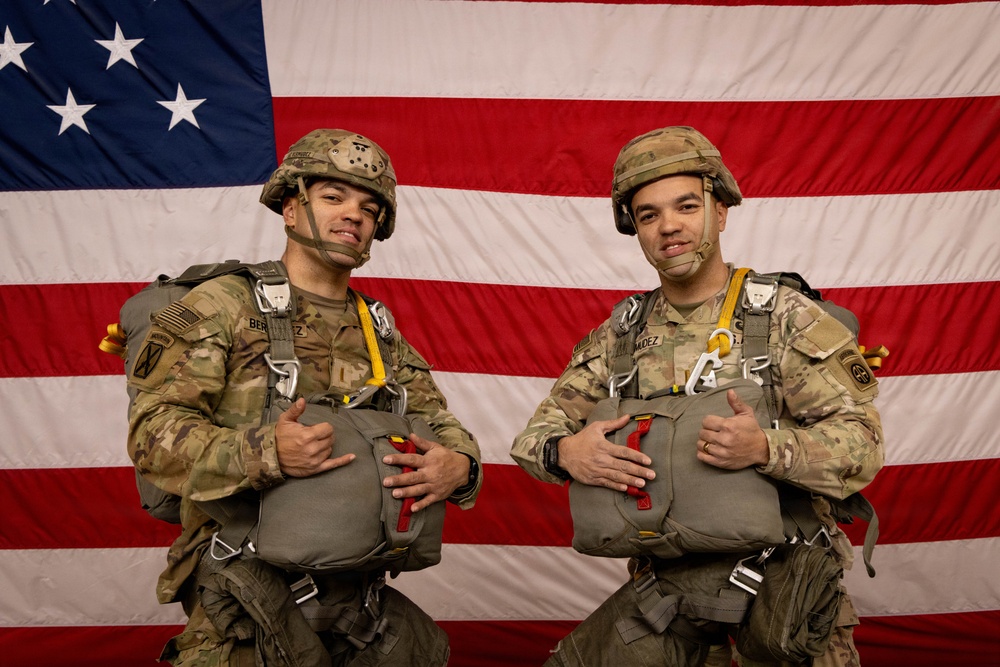 Twin Paratroopers take part in an airborne operation
