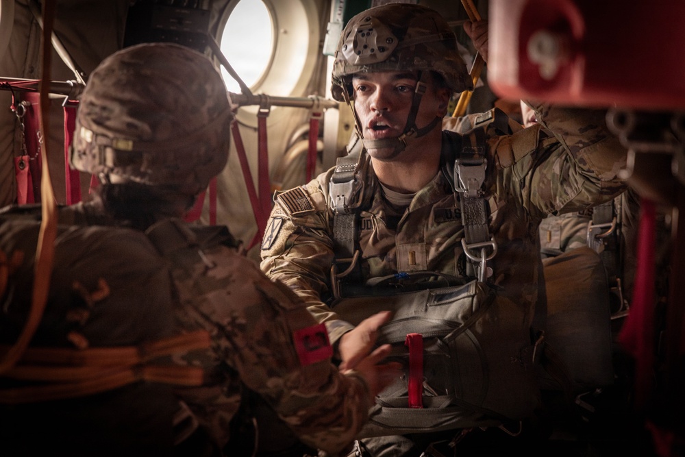 Twin Paratroopers take part in an airborne operation